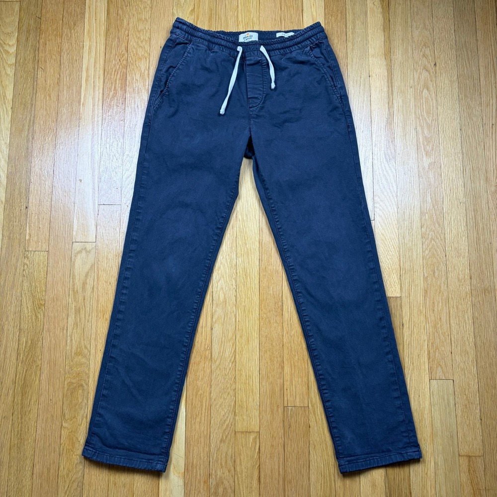 Marine Layer Saturday Slim Fit Joggers Mens Small Navy Blue Elastic Waist